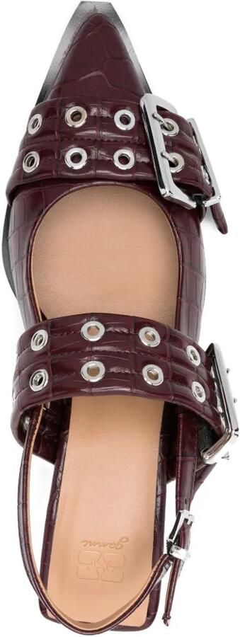 GANNI Pumps met gesp en ringlets Bruin