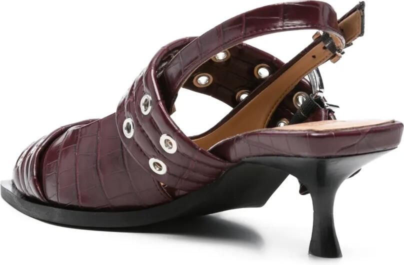 GANNI Pumps met gesp en ringlets Bruin - Foto 2