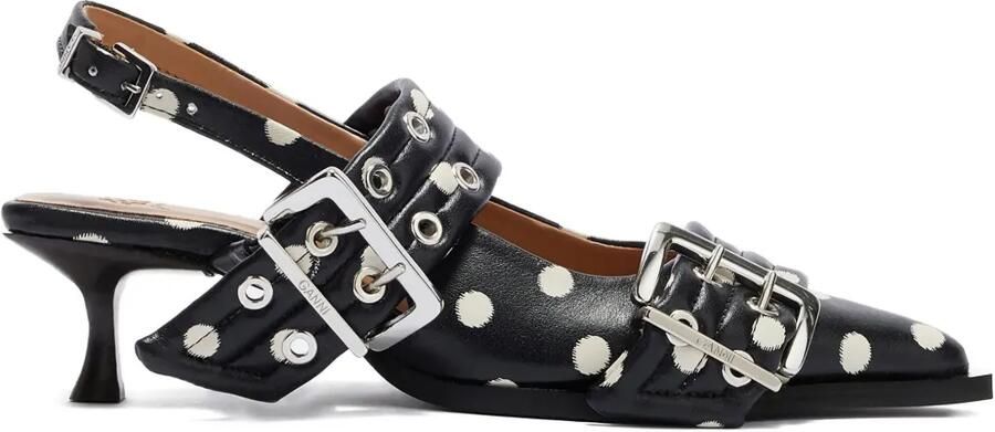 GANNI Pumps met stippen en gesp Zwart