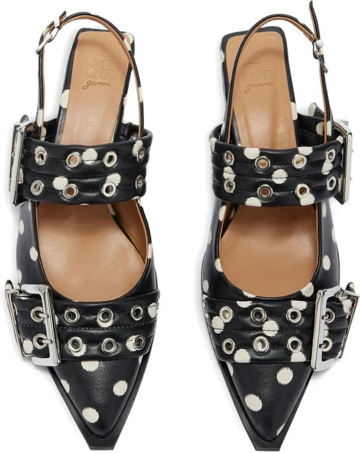 GANNI Pumps met stippen en gesp Zwart - Foto 2