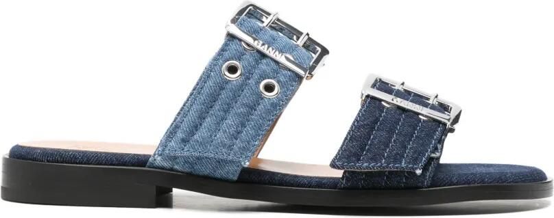 GANNI Sandalen met dubbele bandjes en gespdetail Blauw