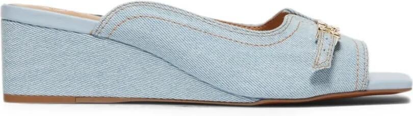 GANNI Sandalen met gespdetail en sleehak Blauw