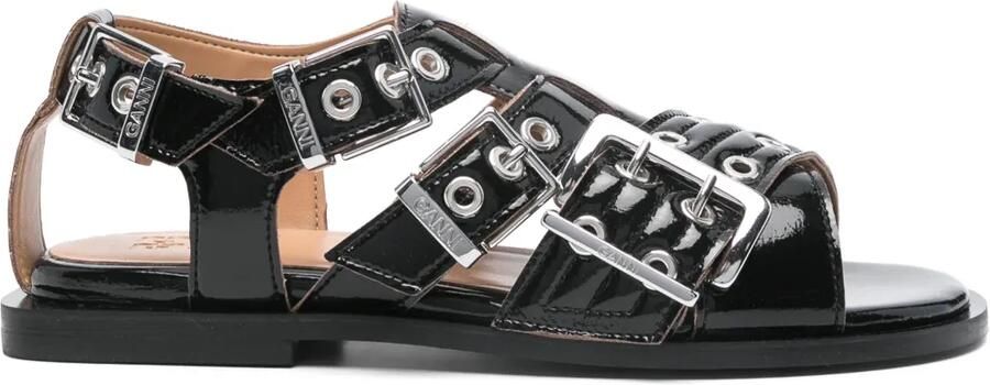 GANNI Sandalen met ringlets Zwart