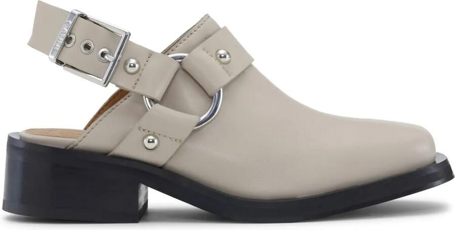 GANNI Slingback muiltjes verfraaid met studs Beige