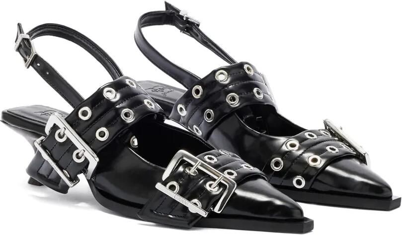 GANNI Slingback pumps met gespbandje Zwart - Foto 3