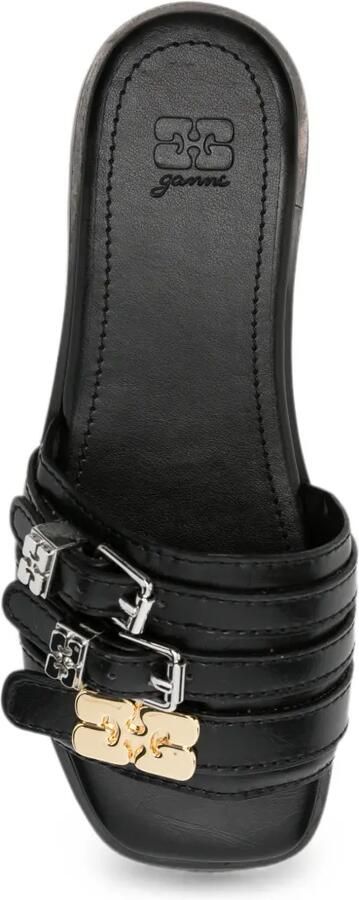 GANNI Slippers met gesp Zwart - Foto 3