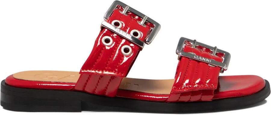 GANNI Slippers met gespsluiting Rood