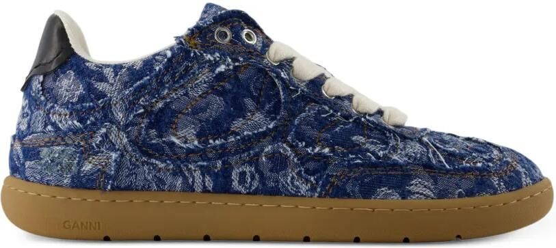 GANNI Tapestry sneakers met ronde neus Blauw