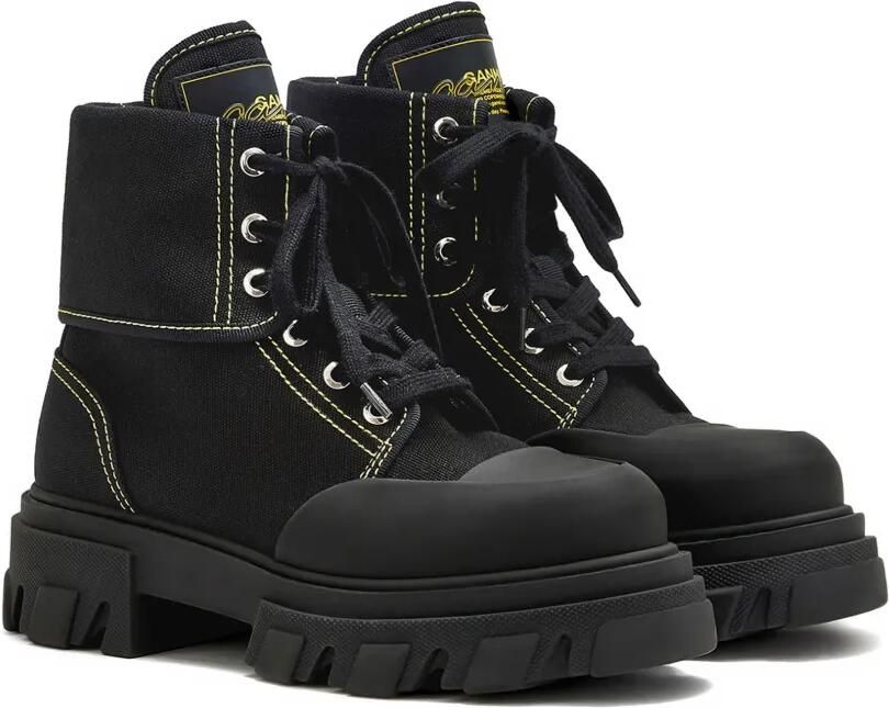 GANNI Trail combat boots met contrasterend stiksel Zwart - Foto 3