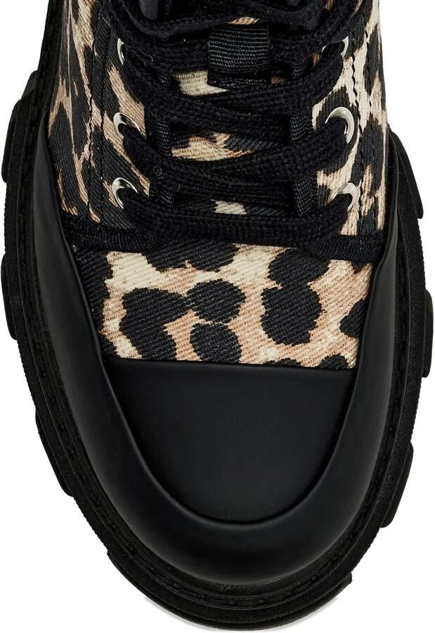 GANNI Trail combat boots met luipaardprint Beige - Foto 2