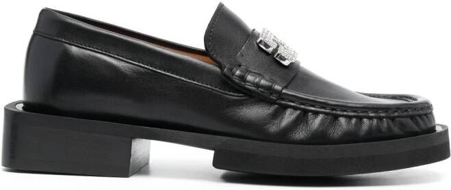 GANNI Loafers met logoplakkaat Zwart