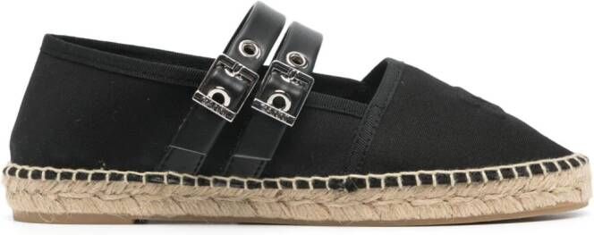 GANNI Espadrilles met logo-reliëf Zwart