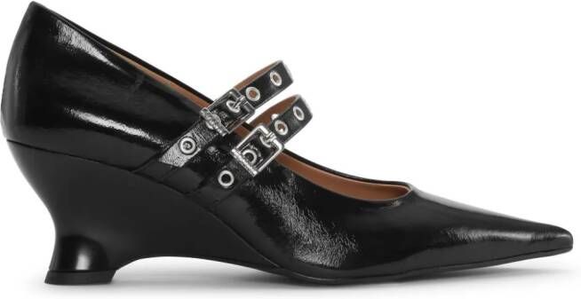 GANNI Mary Jane pumps met ringlets Zwart