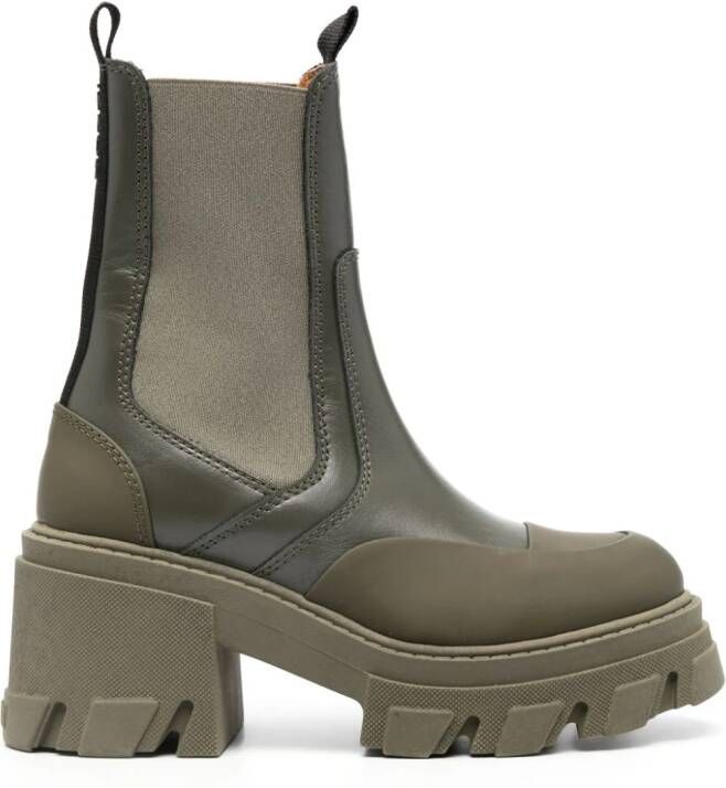 GANNI Chelsea laarzen met vlakken Groen