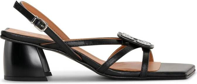 GANNI Pumps met logoplakkaat Zwart