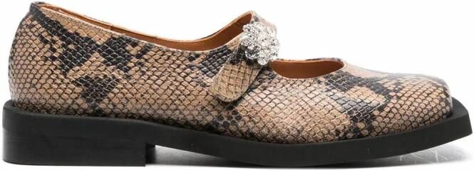 GANNI Pumps met vierkante neus Beige