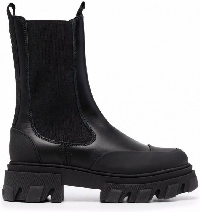 GANNI Laarzen met geribbelde zool Zwart