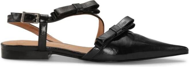 GANNI Slingback ballerina's met strik Zwart