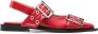 GANNI Wide Welt ballerina's met gesp Rood - Thumbnail 1