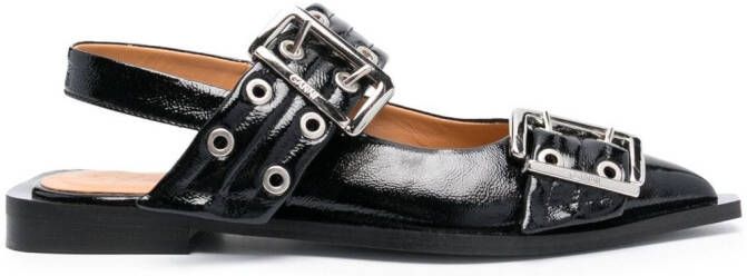 GANNI Ballerina's met gesp Zwart