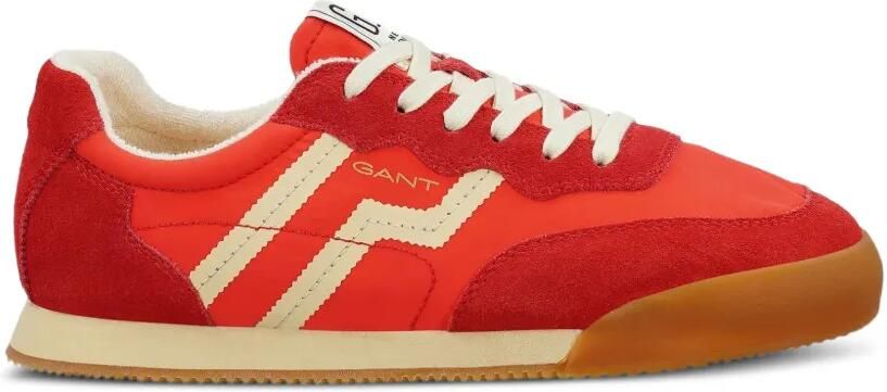 Gant Beylana gestreepte suède sneakers Rood