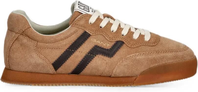 Gant Beylana suède sneakers met logo-patch Bruin