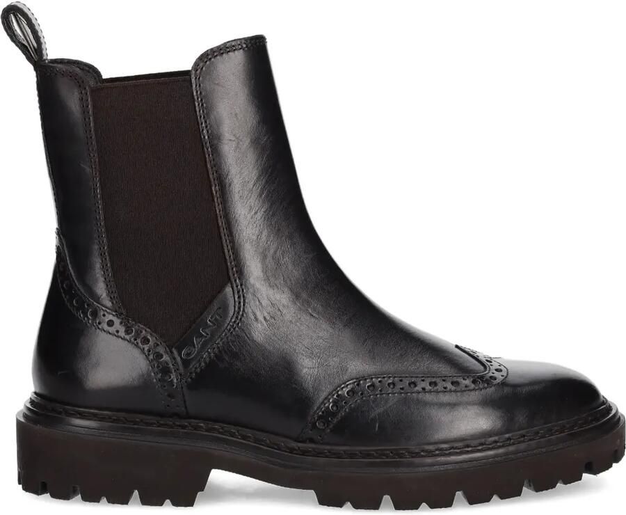 Gant Chelsea laarzen met brogue detail Zwart