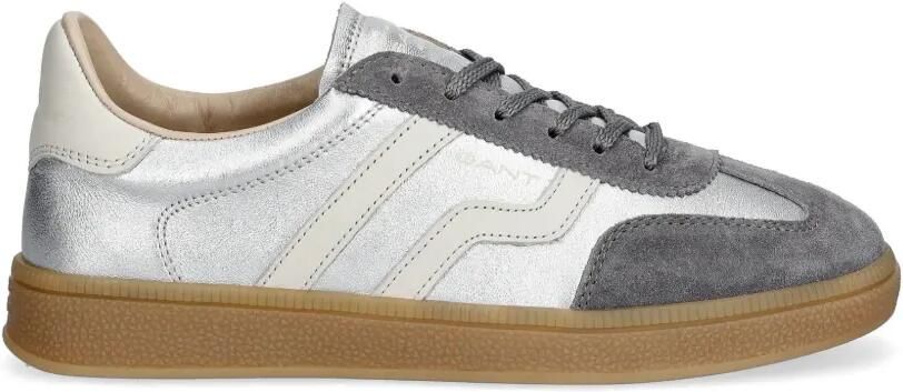 Gant Cuzima suède sneakers met vlakken Zilver