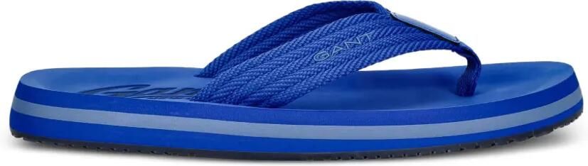 Gant Gevlochten teenslippers met logo-print Blauw