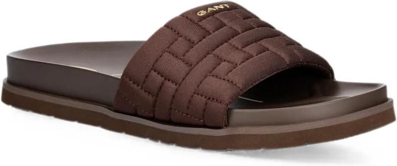 Gant Gewatteerde slippers met logo-plakkaat Bruin - Foto 5