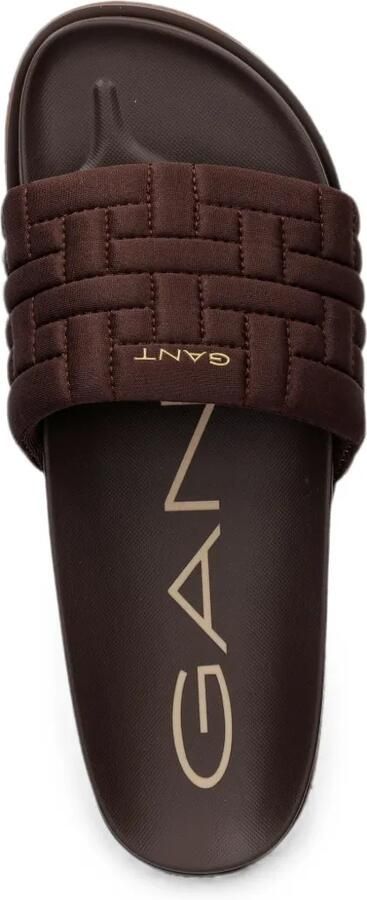 Gant Gewatteerde slippers met logo-plakkaat Bruin - Foto 2