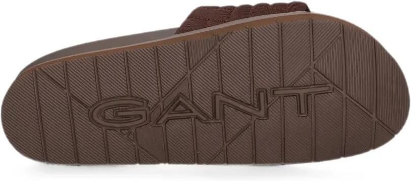 Gant Gewatteerde slippers met logo-plakkaat Bruin - Foto 4