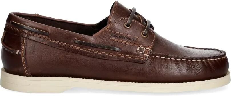 Gant Leren bootschoenen Bruin