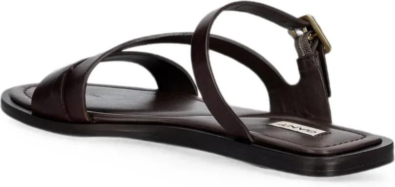 Gant Leren sandalen met gesp Bruin - Foto 4