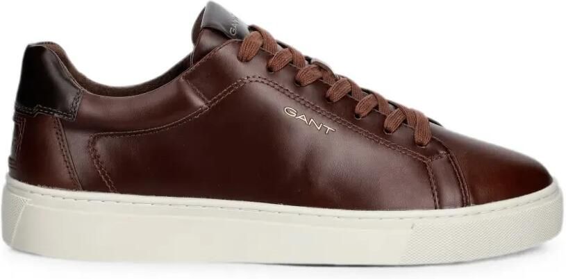Gant Leren sneakers met logoplakkaat Bruin