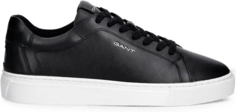 Gant logo-print leather sneakers Zwart