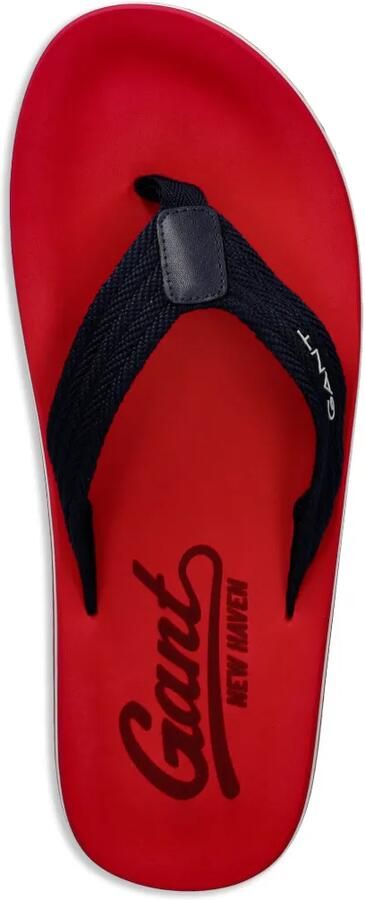 Gant logoprint gestreepte teenslippers Rood - Foto 2