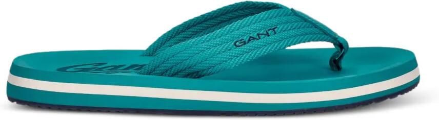 Gant logoprint gevlochten teenslippers Groen