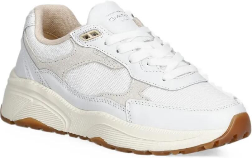 Gant Newile suède sneakers met vlakken Wit