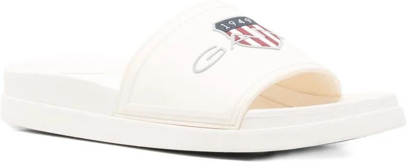 Gant Pierbay slippers met logoprint Wit