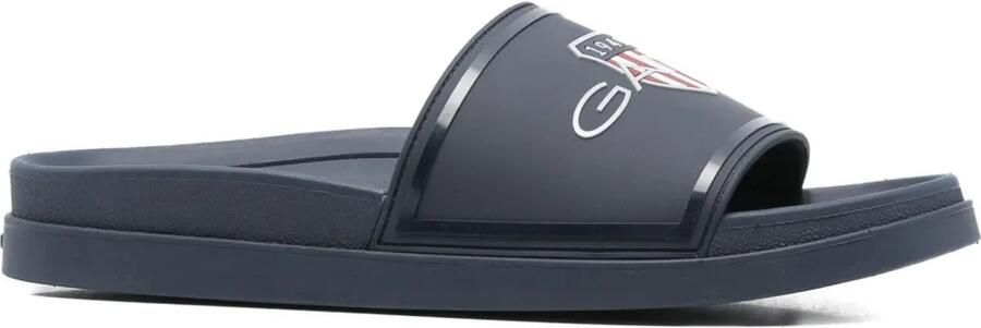 Gant Pierbay slippers verfraaid met logo Blauw