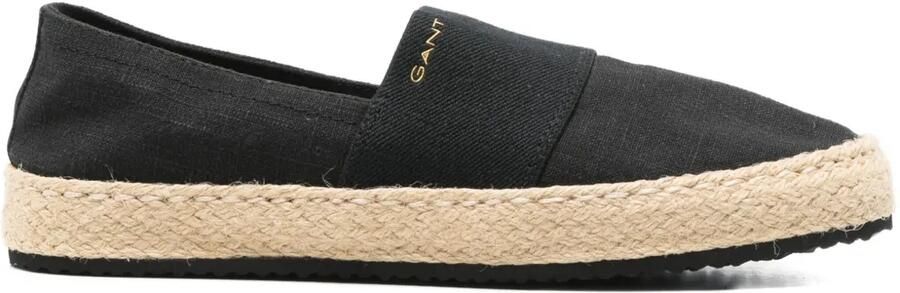 Gant Raffiaville espadrilles met touw Zwart