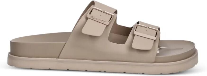 Gant Slippers met dubbele bandjes en gespsluiting Beige