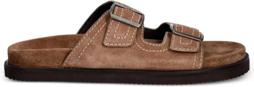 Gant Slippers met gespdetail Bruin