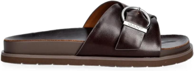 Gant Slippers met gespdetail Bruin