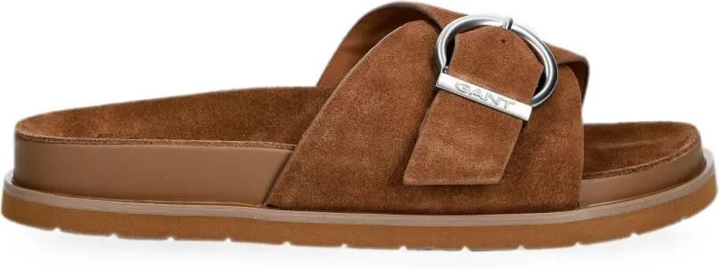 Gant Slippers met gespdetail Bruin