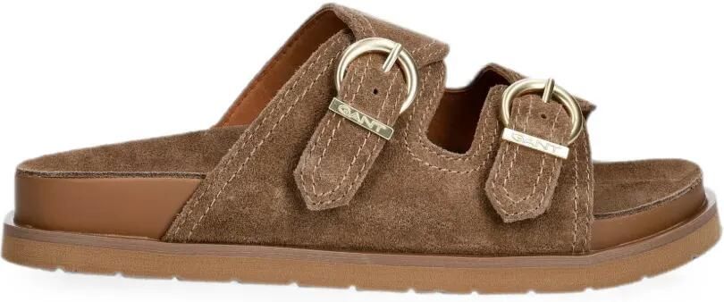 Gant Slippers met gespdetail Bruin
