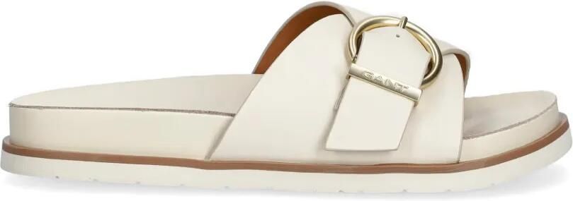 Gant Slippers met gespsluiting en gekruiste bandjes Wit