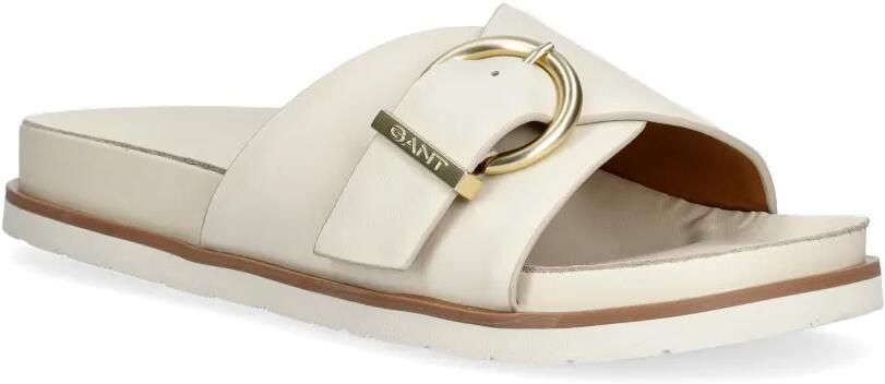 Gant Slippers met gespsluiting en gekruiste bandjes Wit - Foto 4