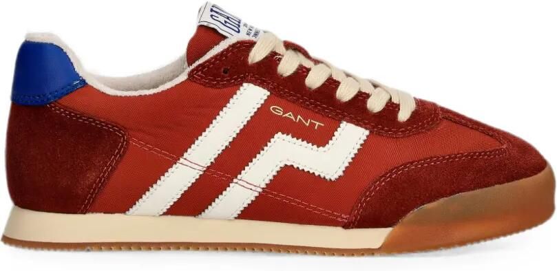 Gant Sneakers met suède vlakken en logo-print Rood